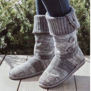 Mik Luks Knit Bootie Slippers, Winter, Cabin